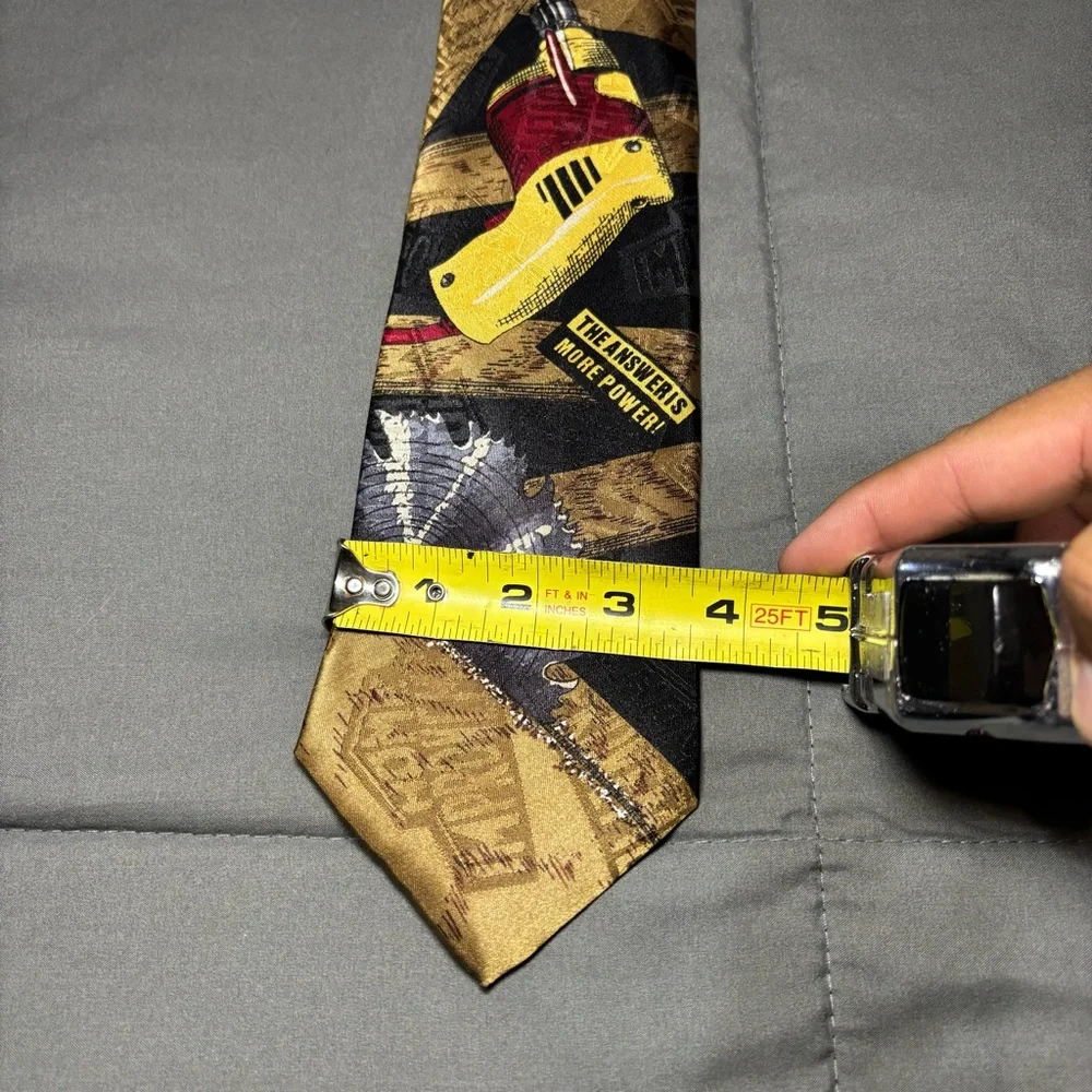 Home Improvement  Power Drill Necktie What is the Answer More Power Black Brown‎